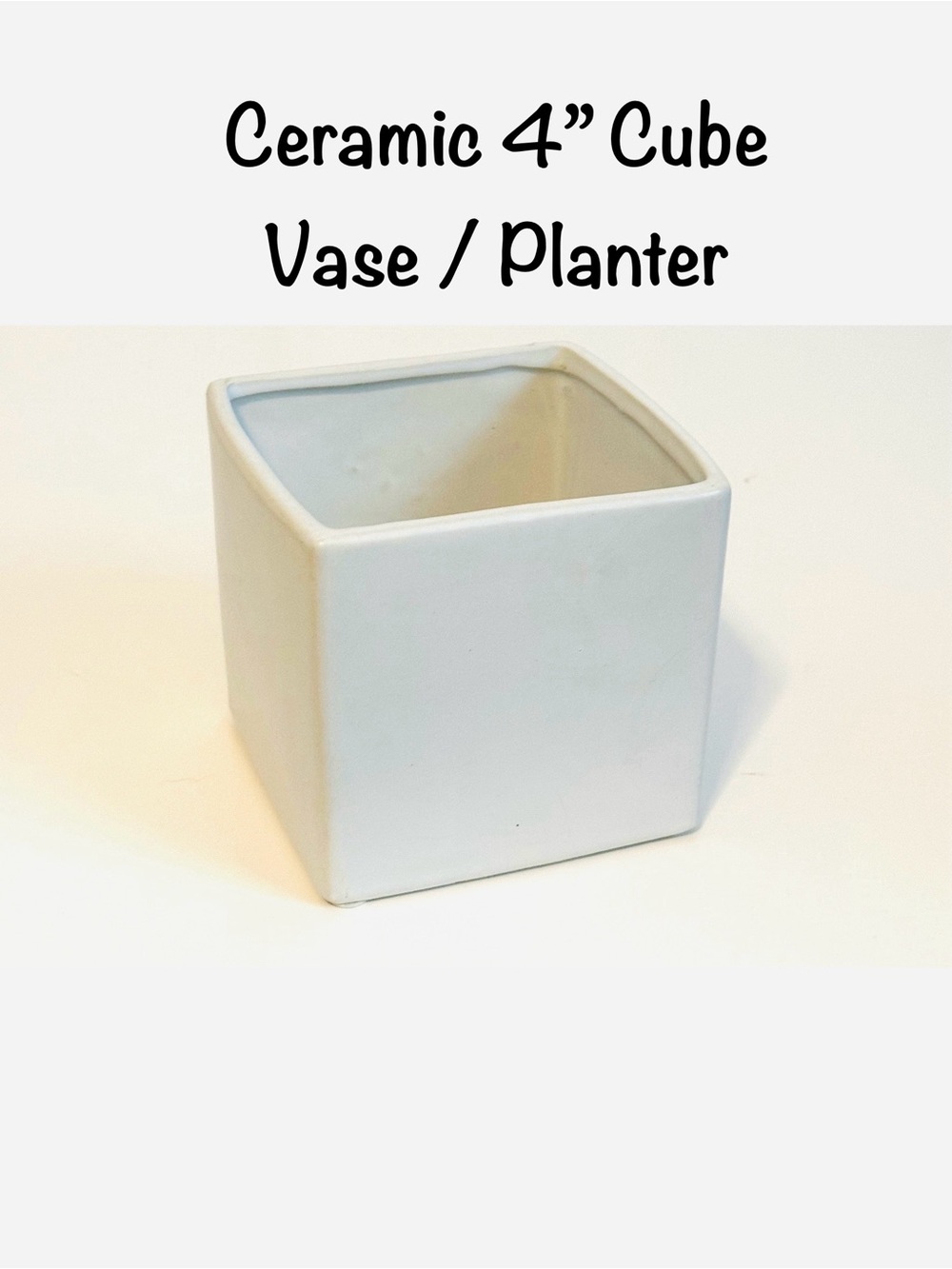 5/$15💥 Ceramic 4" Cube Vase Planter Modern Design Decor
